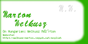 marton welkusz business card